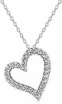 Round Diamond Heart Pendant 14K White Gold (1.89 ct tw)