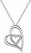 Round Diamond Heart Pendant 14K White Gold (0.25 ct tw)