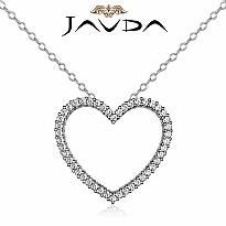 Round Diamond Heart Pendant Platinum 950  (0.59Ct. tw.)