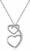 Round Diamond Heart Pendant 14K White Gold (0.21 ct tw)