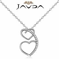 Round Diamond Heart Pendant Platinum 950  (0.21Ct. tw.)