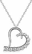 Round Diamond Heart Pendant 14K White Gold (2.02 ct tw)