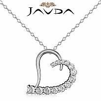 Round Diamond Heart Pendant Platinum 950  (2.02Ct. tw.)