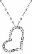 Round Diamond Hollow Heart Pendant 14K White Gold (0.99 ct tw)