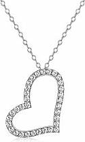 Round Diamond Hollow Heart Pendant 14K White Gold (0.99 ct tw)