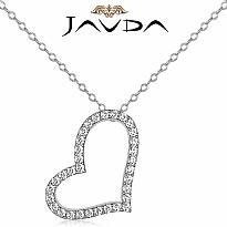 Round Diamond Hollow Heart Pendant Platinum 950  (0.99Ct. tw.)