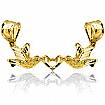 14k Yellow Gold Heart Love Birds Charm Pendant 1g.