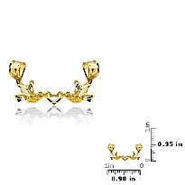 14k Yellow Gold Heart Love Birds Charm Pendant 1g.