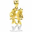 14k Yellow Gold Love Birds Kissing Charm Pendant 1g.
