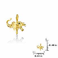 14k Yellow Gold Lucky Elephant Animal Charm Pendant 2.4g