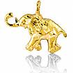 14k Yellow Gold Lucky Elephant Charm Pendant 1.8g.