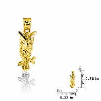 14K Yellow Solid Gold Charm Pendant 2g.