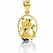 14K Yellow Solid Gold Charm Pendant 0.8g.