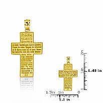 14K Yellow Gold Jesus Cross Charm Pendant 7.3g.