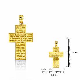14K Yellow Gold Jesus Cross Charm Pendant 7.3g.