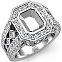 2.3CT Round Princess Diamond Semi Mount Engagement Ring WG