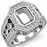 2.3CT Round Princess Diamond Semi Mount Engagement Ring WG