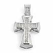 3.25 Ct Princess Diamond Cross Men's Heavy Pendant 14k W Gold
