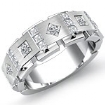 1 Ct Princess Cut Diamond Men Wedding Ring 14k White Gold Band