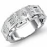 1 Ct Princess Cut Diamond Men Wedding Ring 14k White Gold Band