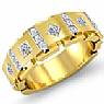 Princess Cut Diamond Men Wedding Ring 14k Gold Yellow Band (1Ct. tw.)