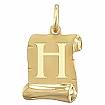 H Initial Pendant Alphabet Charm 14 Karat Yellow Gold