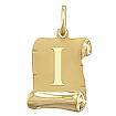 14k Yellow Gold Intial I Pendant Alphabet Charm Italian