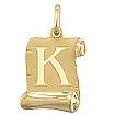 Initial K Pendant Alphabet Charm Yellow 14k Gold Italy