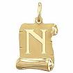 14K Solid Yellow Gold Alphabet Initial