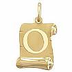 Initial O Pendant Alphabet Charm Yellow 14k Gold Italy
