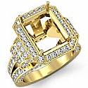 Round Diamond Semi Mount Engagement Ring 18k Gold Yellow (2.4Ct. tw.)