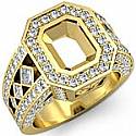 Round Princess Diamond Engagement Ring 18k Gold Yellow (2.3Ct. tw.)