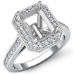 0.70 ct Round Diamond Pave Wedding Setting 14k White Gold