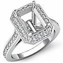 0.70 ct Round Diamond Pave Wedding Setting 14k White Gold