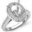 0.70 ct Round Diamond Pave Wedding Setting 14k White Gold