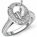0.70 ct Round Diamond Pave Wedding Setting 14k White Gold