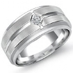 0.25 Ct Princess Men Diamond Ring Wedding Band W Gold