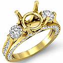 Antique 3 Stone Diamond Engagement Ring Setting 18k Gold Yellow (1.3Ct. tw.)