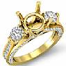 Antique 3 Stone Diamond Engagement Ring Setting 14k Gold Yellow (1.3Ct. tw.)