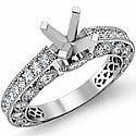 0.90Ct Antique Diamond Engagement Ring Millgrin Setting 14k W Gold