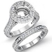 3.45Ct Vintage Diamond Engagement Ring Round Bridal Set 14k Gold
