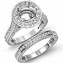 3.45Ct Vintage Diamond Engagement Ring Round Bridal Set 14k Gold