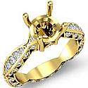 Antique Diamond Engagement Ring Round Setting 18k Gold Yellow (0.9Ct. tw.)
