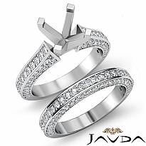 2.2Ct Diamond Wedding Bridal Set 14k White Gold Round Semi Mount Engagement Ring