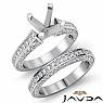 2.2Ct Diamond Wedding Bridal Set 14k White Gold Round Semi Mount Engagement Ring