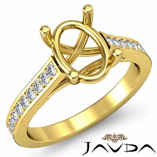 0.3Ct Classic Oval Diamond Engagement Ring Setting 18k Gold Yellow Semi Mount