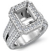 2.52 Ct Diamond Engagement Ring Emerald Setting 14k White Gold