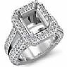 2.52 Ct Diamond Engagement Ring Emerald Setting 14k White Gold