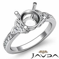 Round Diamond Engagement Ring Three 3 Stone Semi Mount 14K W Gold Setting 0.25Ct