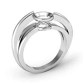7g Classic Solitaire Diamond Engagement Ring Bezel Setting 14k W Gold Semi Mount